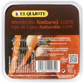 Membrillo natural 100%  EL QUIJOTE tarrina 400 grs